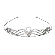Haarreif Krone Strass silber