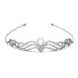 Haarreif Krone Strass silber