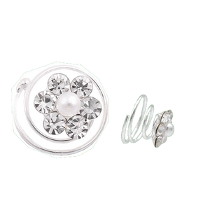 Haarspirale Perle umrandet von Strass 6er