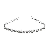 Diadem gewellt Perle und Strass