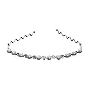 Diadem gewellt Perle und Strass