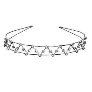 Haarreifen silber Strass Zick-Zack