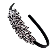 Haarreifen Strass Blüte Schwarz