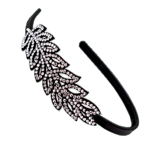 Haarreifen Strass Blüte Schwarz